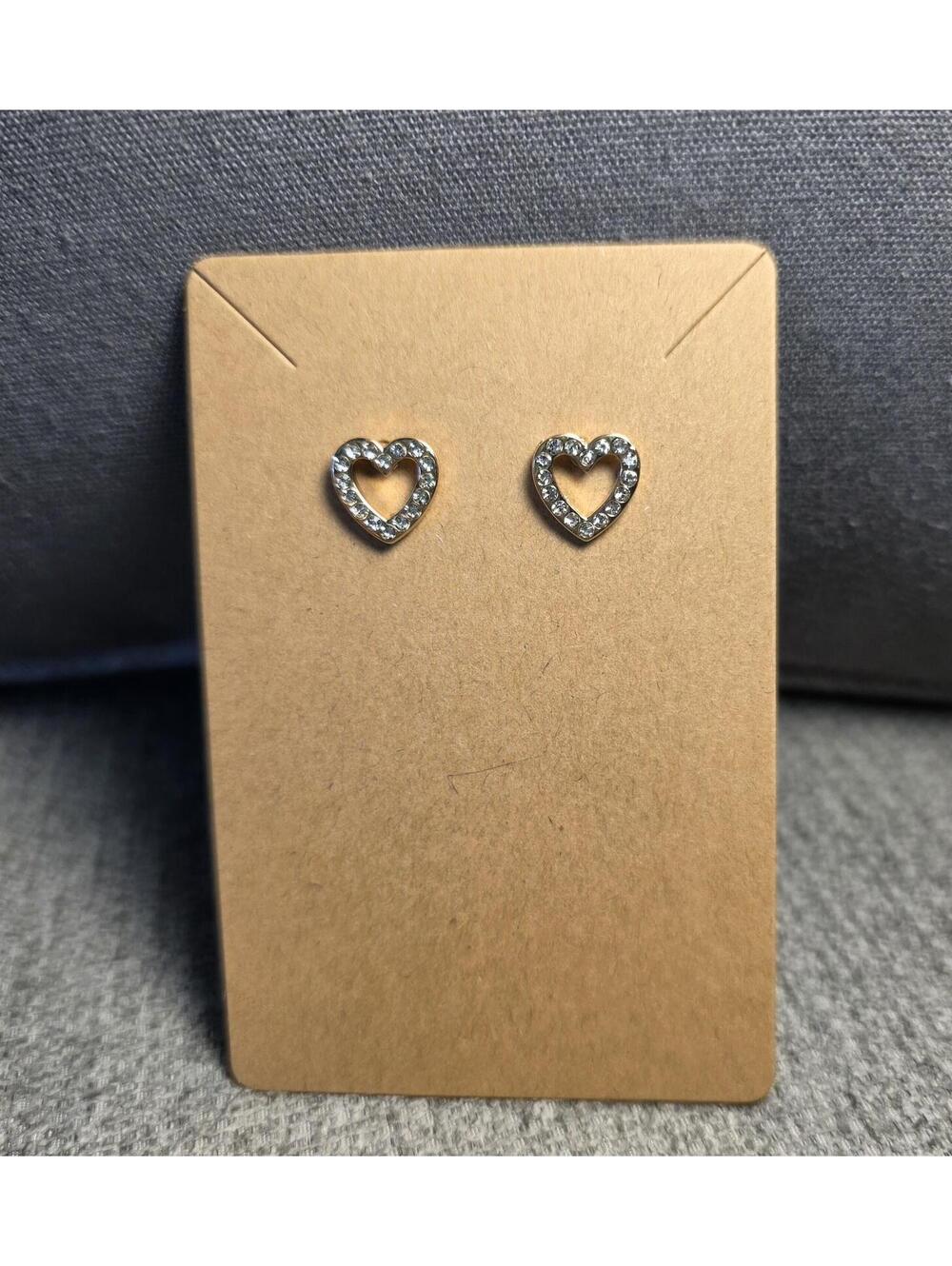 Heart post gold tone earrings